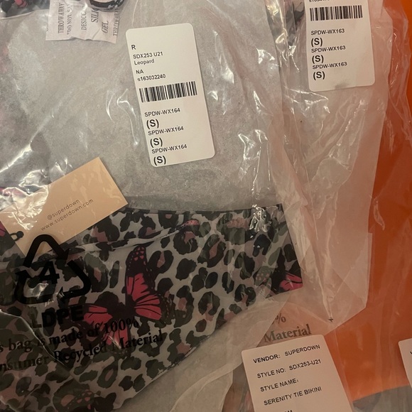 NWT REVOLVE Superdown Serenity Tie Bikini Set BUTTERFLY Leopard - Picture 5 of 5